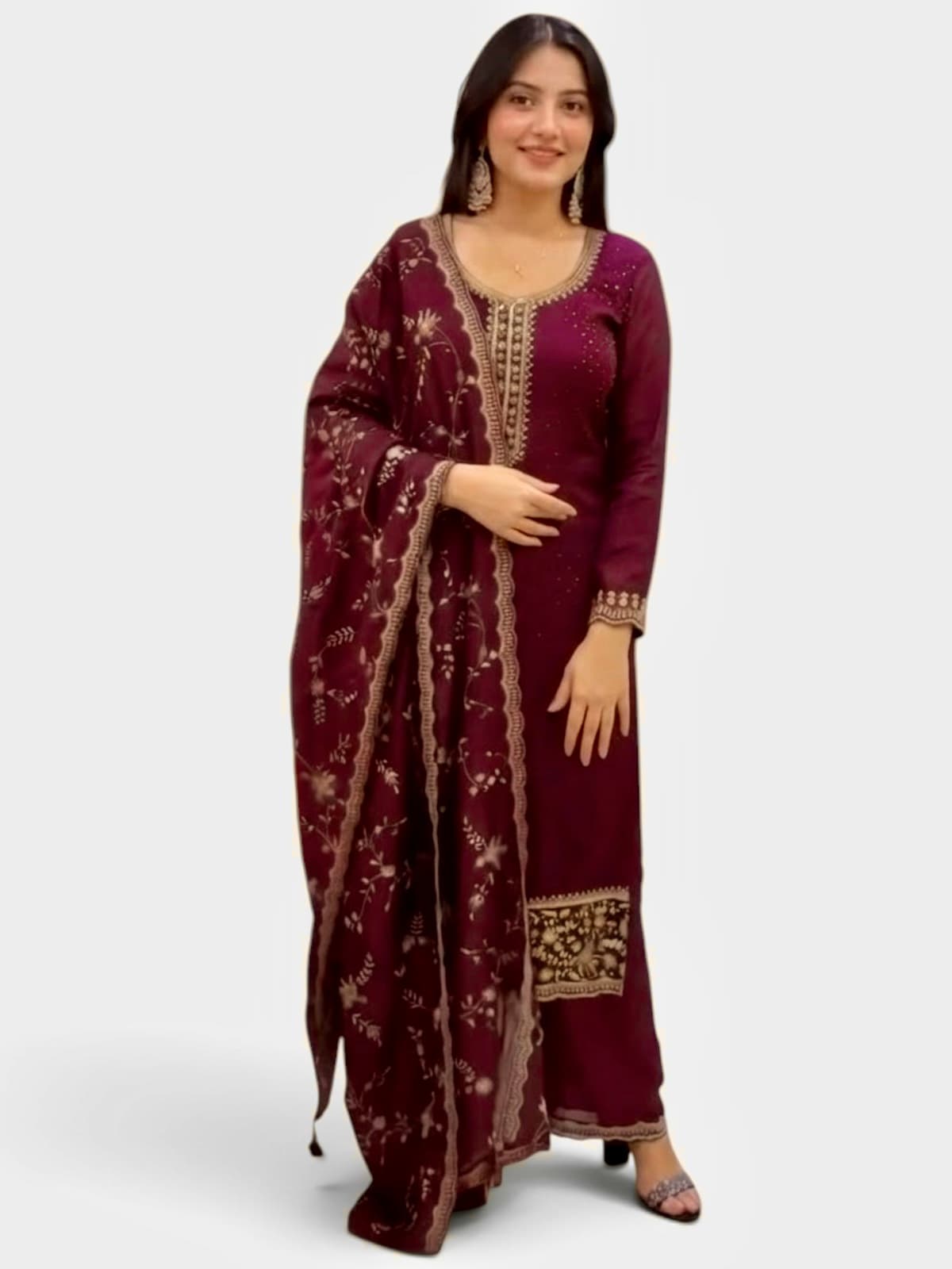 3-Piece Georgette Palazzo Suit