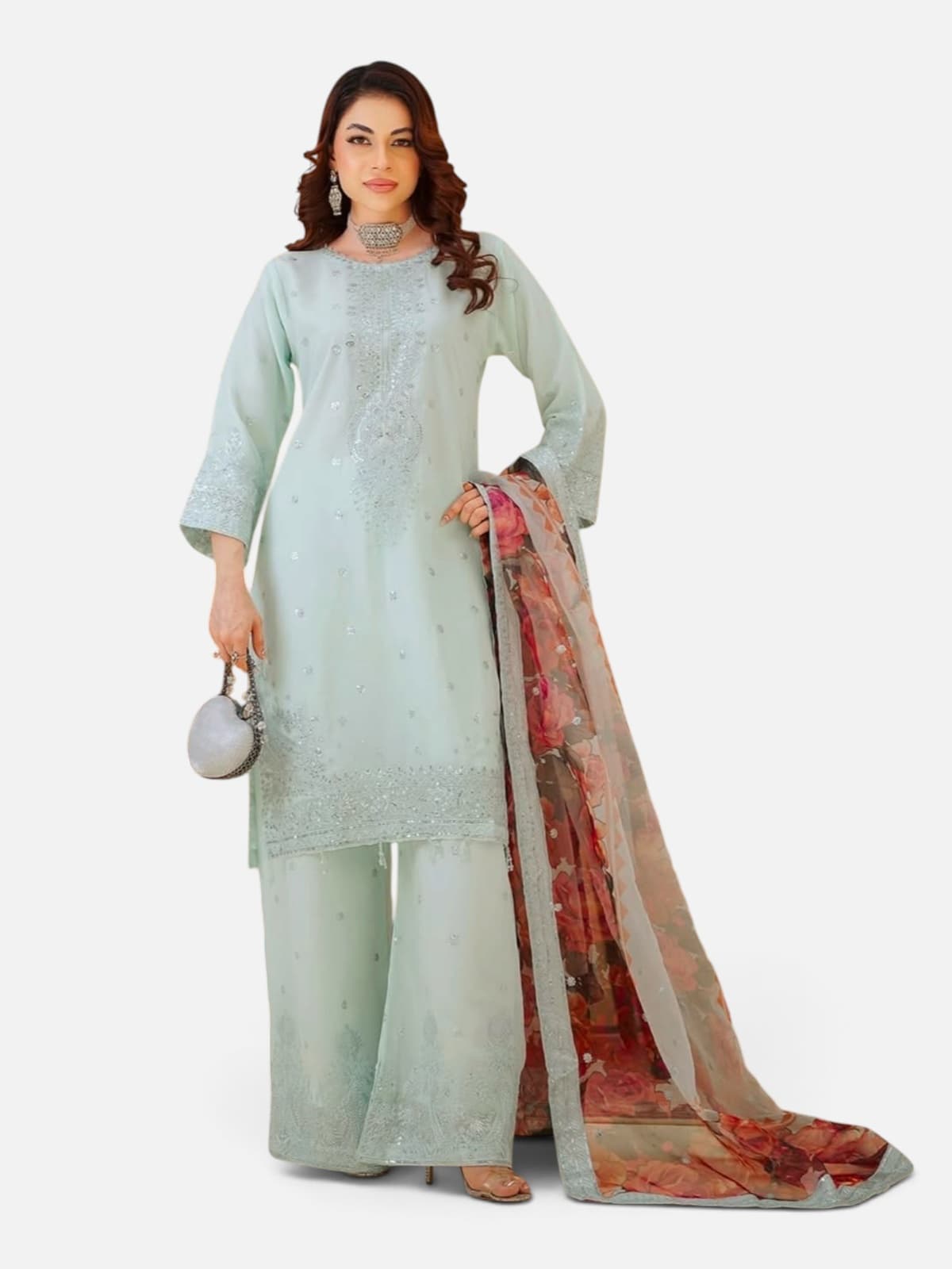 3-Piece Pakistani Palazzo Suit