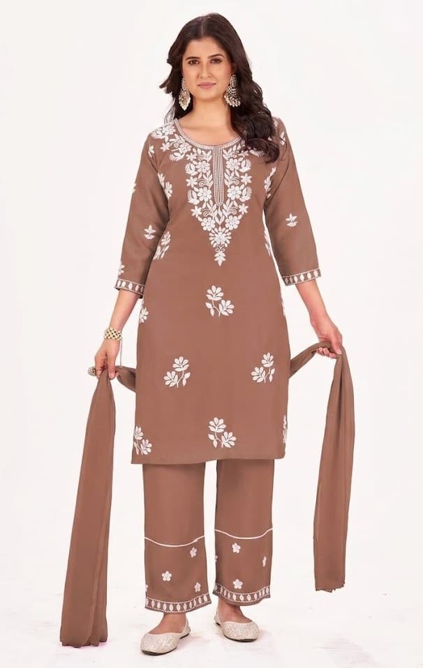 3-Piece Ready-to-Wear Chikankari Suit