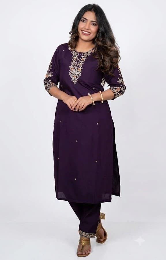 Elegant 3-Piece Roman Silk Embroidered Suit with Printed Chanderi Dupatta